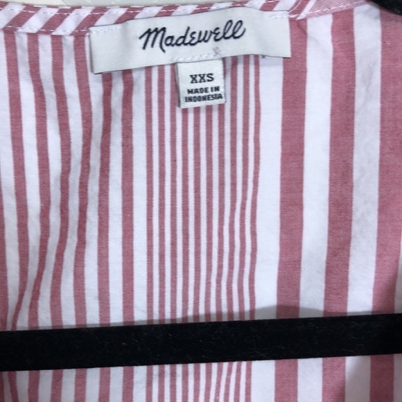 Madewell Ruffle Hem Wrap Top in Stripe Mix Size XXS - Picture 4 of 8